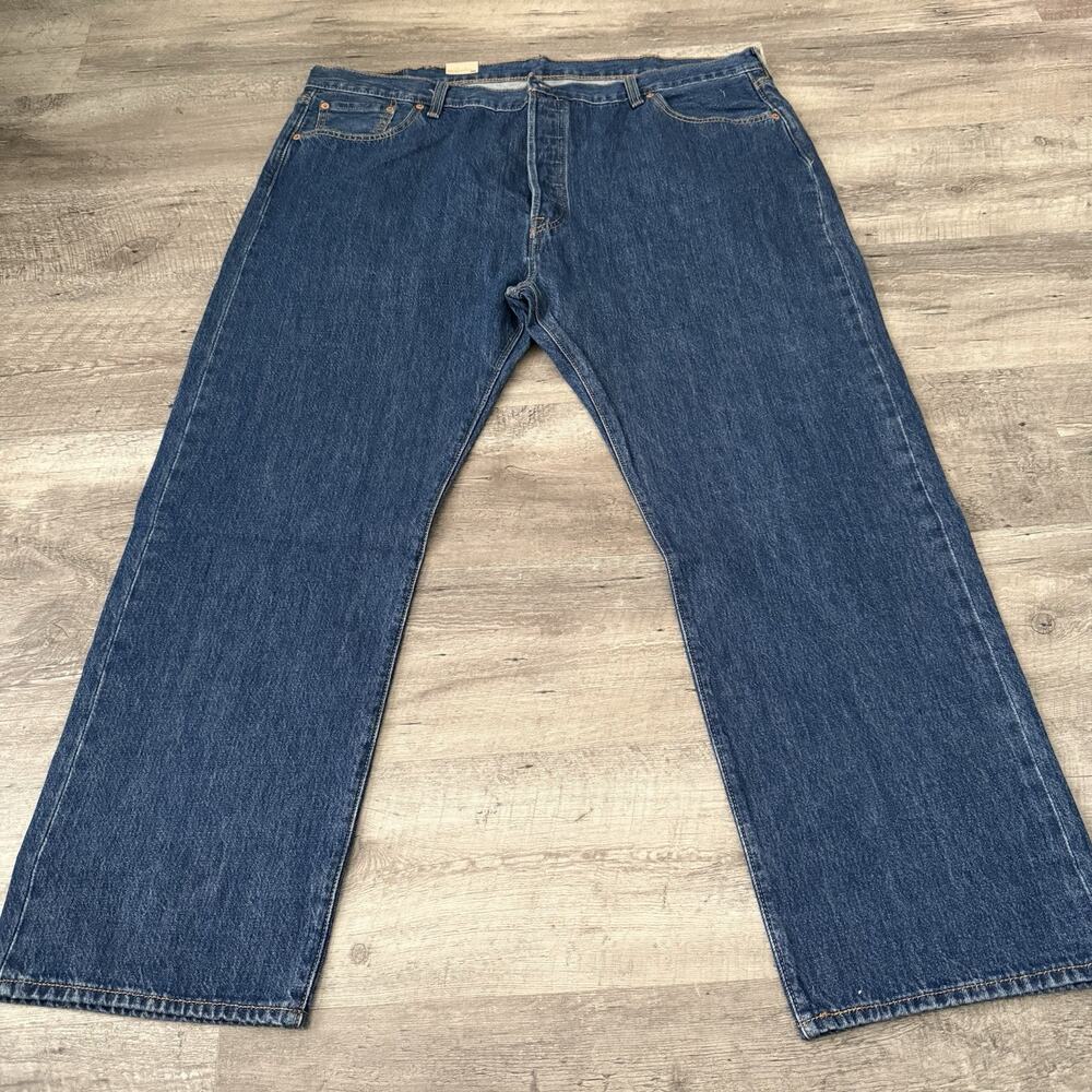 Levi’s 501 Original Fit Jeans Mens 44x30 Blue Straight Leg Denim Button Fly NEW